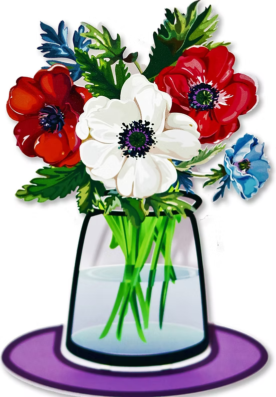 Tall Anemone Bouquet in a Water Pitcher