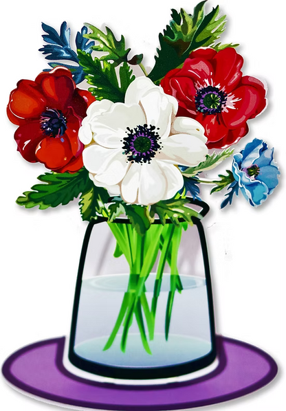 Tall Anemone Bouquet in a Water Pitcher