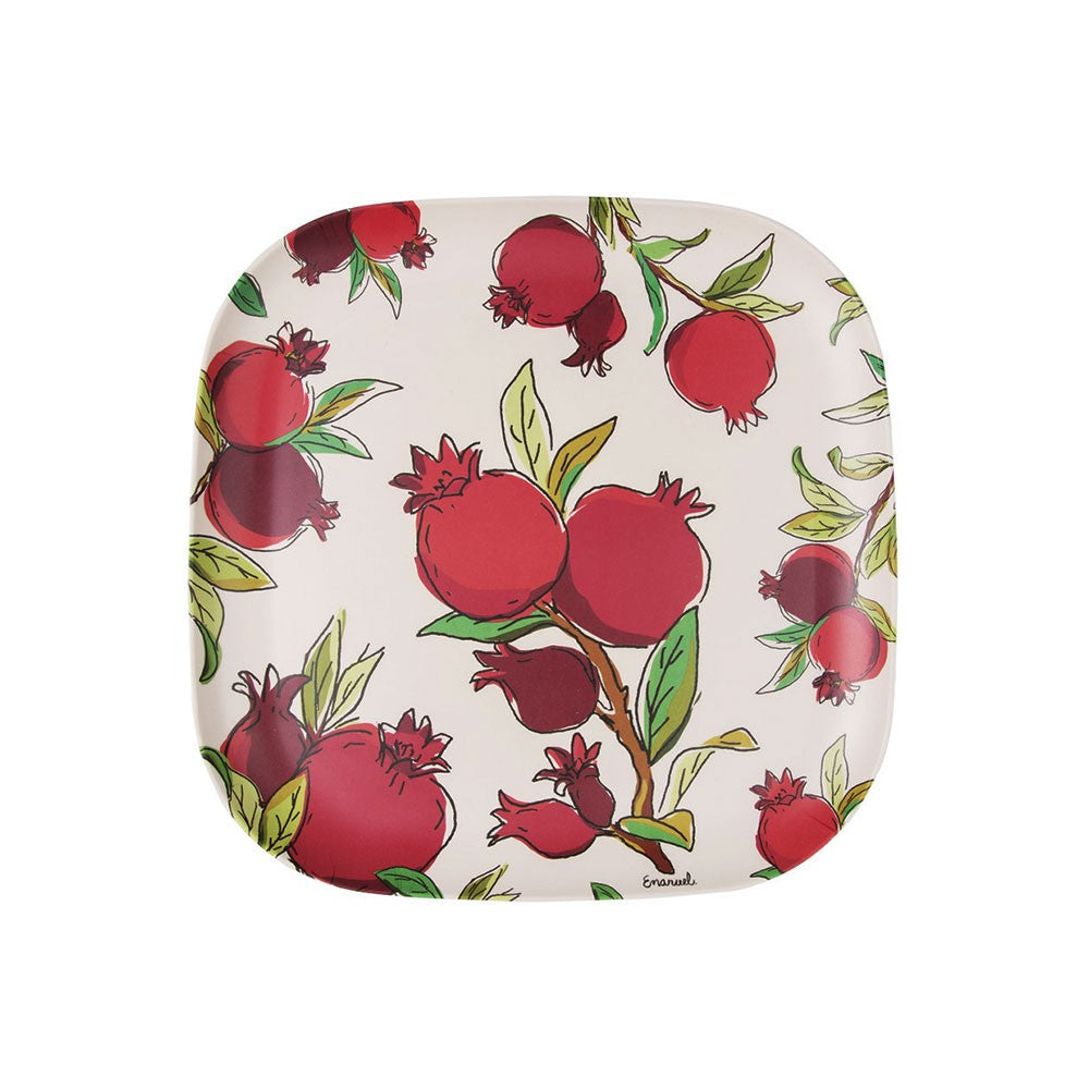 Square Bamboo Serving Tray – Pomegranate