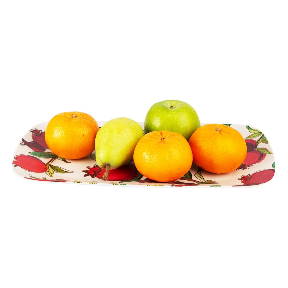 Small Bamboo Serving Tray – Pomegranate