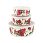 Set of 3 Round Bamboo Containers with Lids – Pomegranate