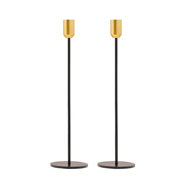 Tall candlesticks Set - Black & Gold 13"