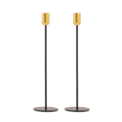 Tall candlesticks Set - Black & Gold 13"