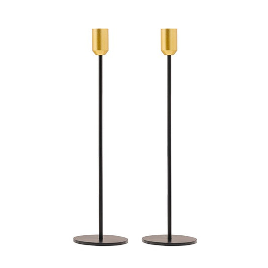 Tall candlesticks Set - Black & Gold 13"