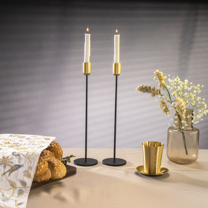 Tall candlesticks Set - Black & Gold 13"