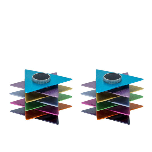 Star of David Candlesticks - Colorful