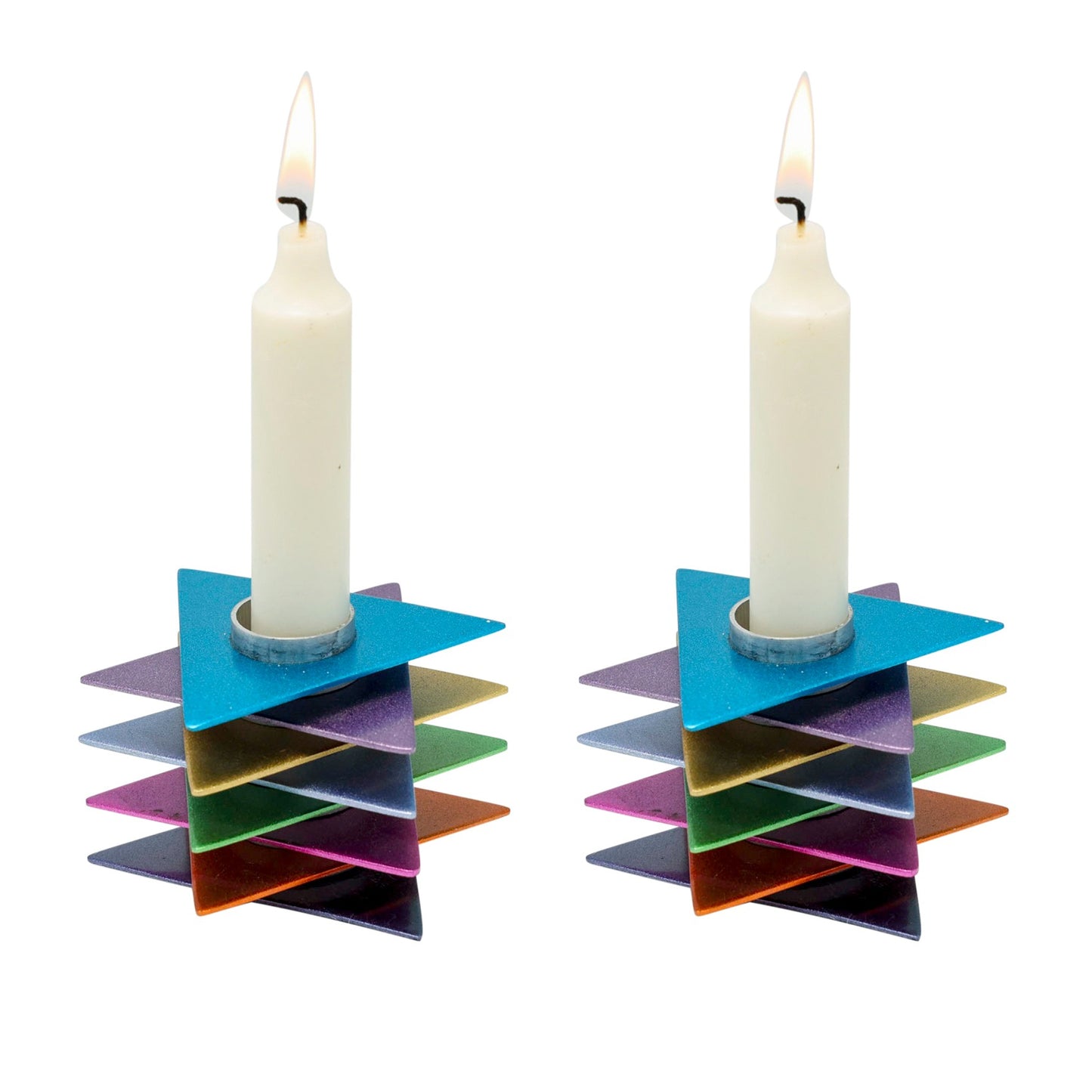 Star of David Candlesticks - Colorful