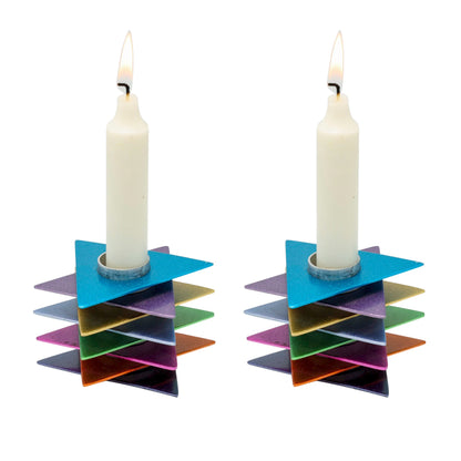 Star of David Candlesticks - Colorful