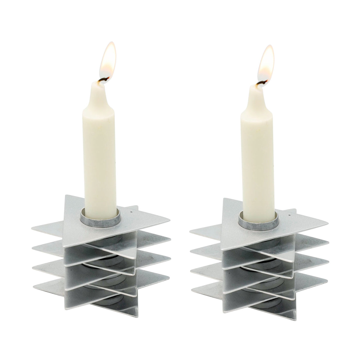 Star of David Candlesticks - Silver