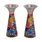Low Cone Candlesticks with - Flowers