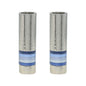 Hammered Cylinder with Five Rings Candlesticks - Blue