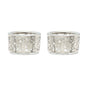 Pair of Tea Light Holders – Glass & Stainless Steel Pomegranate Design