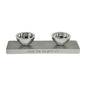 Double-Sided Hanukkah Menorah with Shabbat Candles – Silver Metal