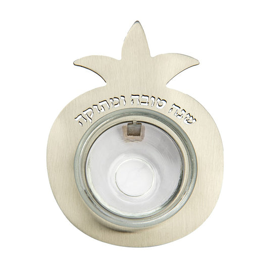 Pomegranate & Small Glass Bowl – Shana Tova – Silver