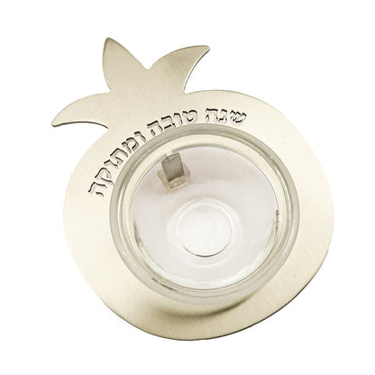 Pomegranate & Small Glass Bowl – Shana Tova – Silver