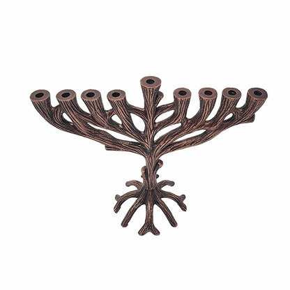 Tree of Life Hanukkah Menorah – Copper 9"