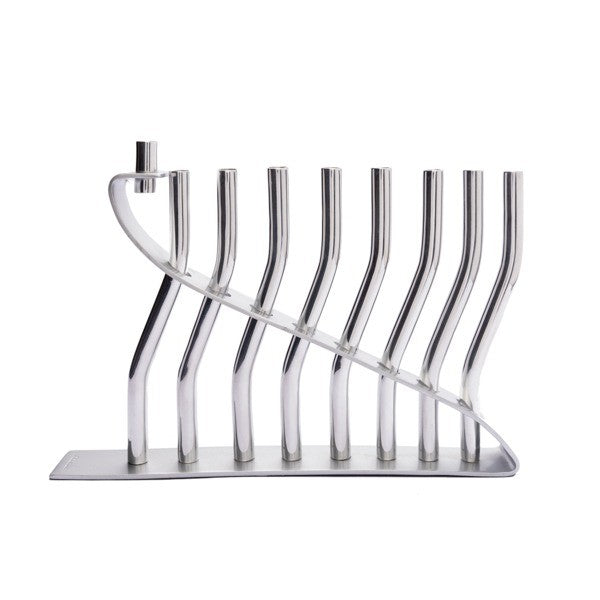 Reed Hanukkah Menorah – Brushed & Polished Aluminum