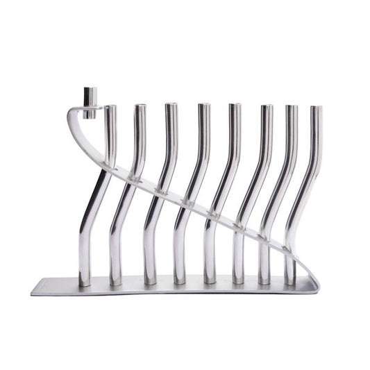 Reed Hanukkah Menorah – Brushed & Polished Aluminum