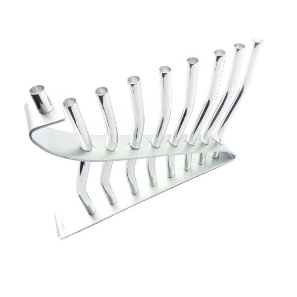 Reed Hanukkah Menorah – Brushed & Polished Aluminum