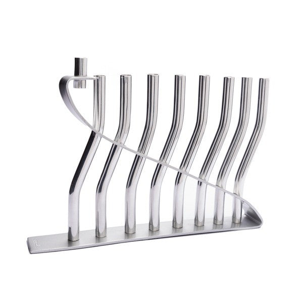 Reed Hanukkah Menorah – Brushed & Polished Aluminum