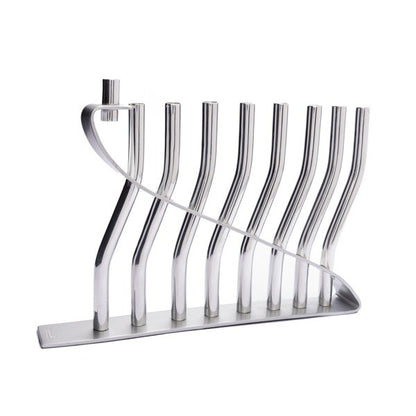 Reed Hanukkah Menorah – Brushed & Polished Aluminum