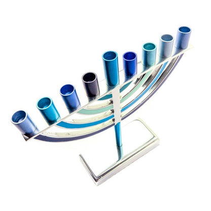 Small Classic Hanukkah Menorah – Blue
