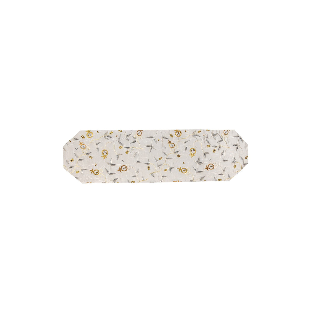 Table Runner – Pomegranates – Silver & Gold - 100 cm (39.4")