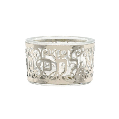 Glass Salt Cellar with Stainless Steel Pomegranate Design