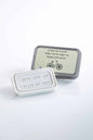 Scented Soap in a Tin – "Life Is Like Riding a Bicycle" in Hebrew