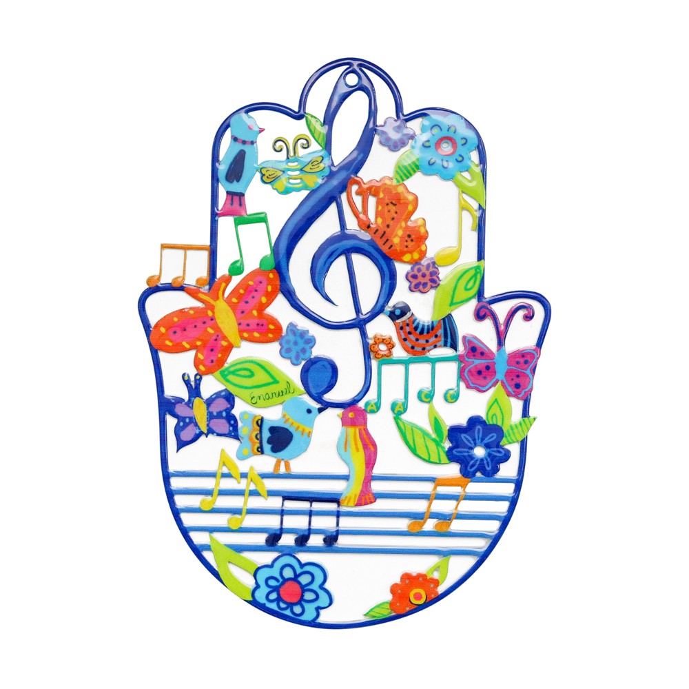 Medium Hamsa with Enamel Finish – Music