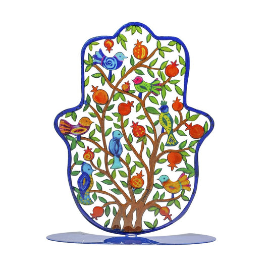Large Metal Stand – Hamsa with Tree of Life Design