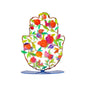 Medium Metal Stand – Hamsa with Enamel Finish & Pencil Drawn Pomegranate Design