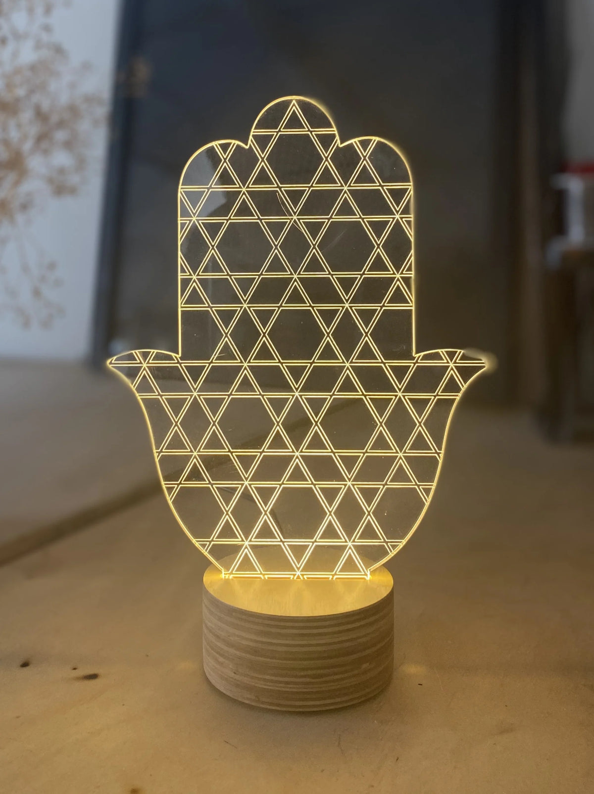 Star Of David Hamsa Led Lamp