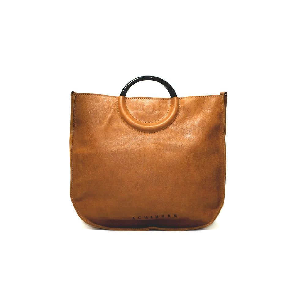 TALI – Handmade Leather Crossbody Bag - Camel