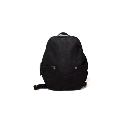 VIOLIN – Handmade Leather Backpack – Blue with Black Pocket