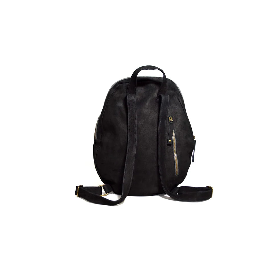 VIOLIN – Handmade Leather Backpack – Blue with Black Pocket