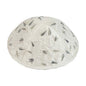 Embroidered Kippah – Silver Floral Design