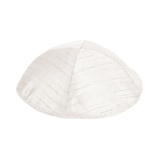 Poly Silk Kippah – White