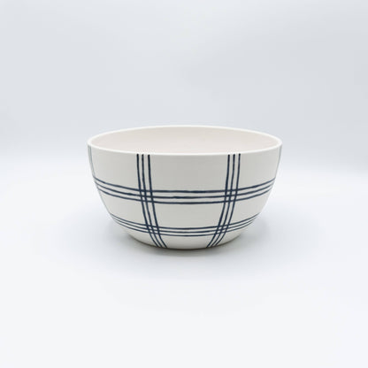 Serving Bowl: White Lines