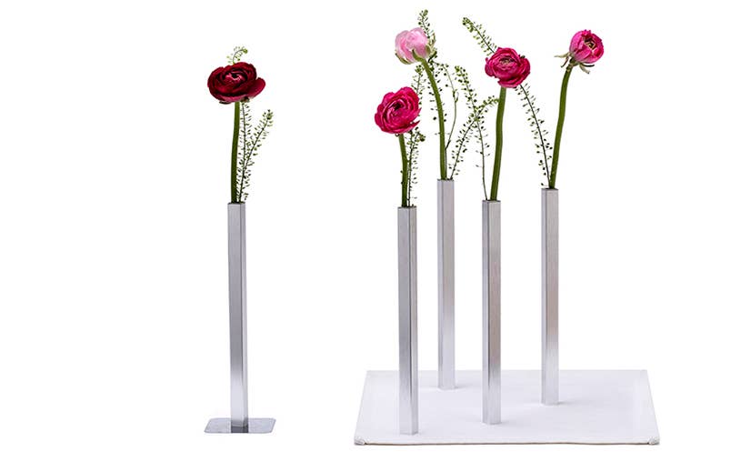Magnetic Vase - Set of 5 Vases: Silver
