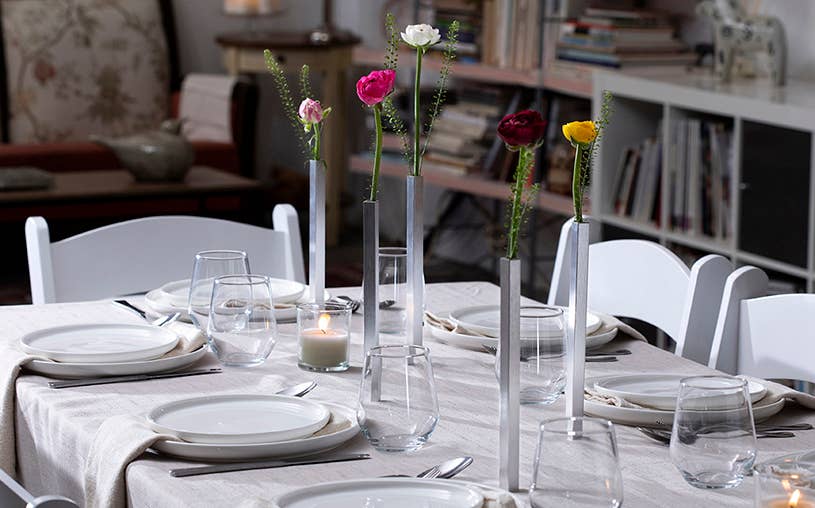Magnetic Vase - Set of 5 Vases: Silver