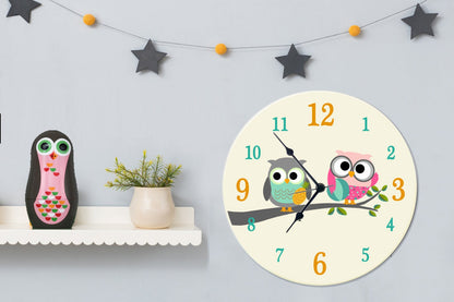 Large Owl Wall Clock for Kids’ Room