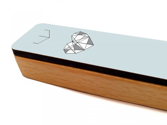 Geometric Minimalist Mezuzah Case - Blue