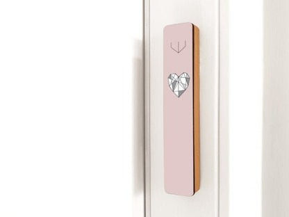 Geometric Minimalist Mezuzah Case - Pink