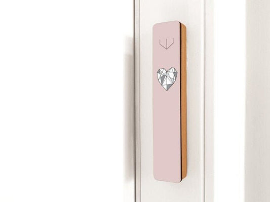 Geometric Minimalist Mezuzah Case - Pink