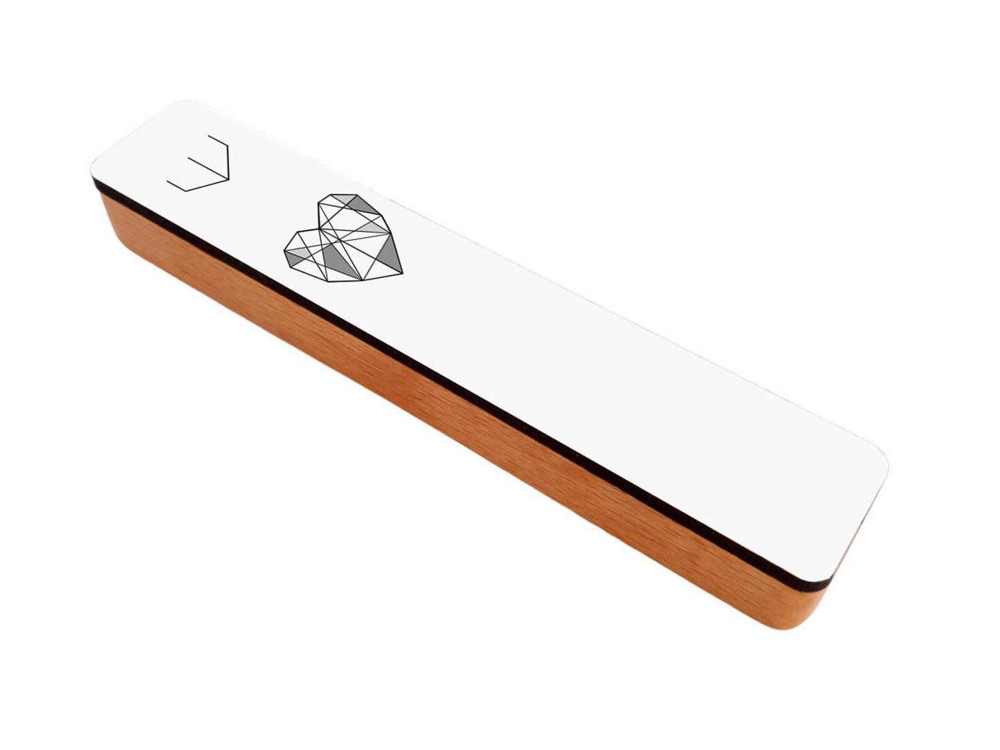 Geometric Minimalist Mezuzah Case - White