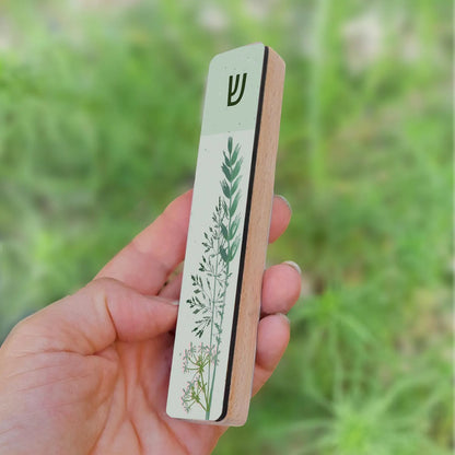 Modern Wooden Mezuzah Case – Green
