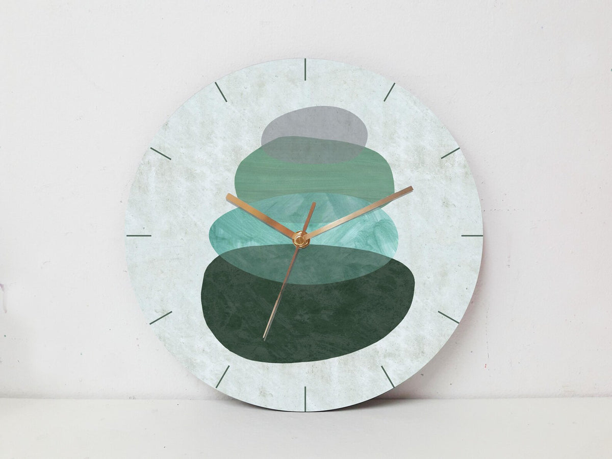Scandinavian Wooden Wall Clock - Green