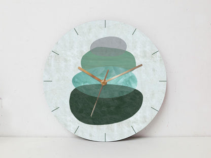 Scandinavian Wooden Wall Clock - Green