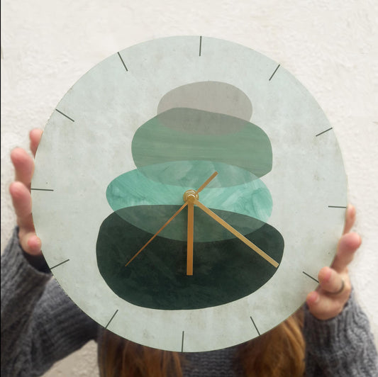 Scandinavian Wooden Wall Clock - Green